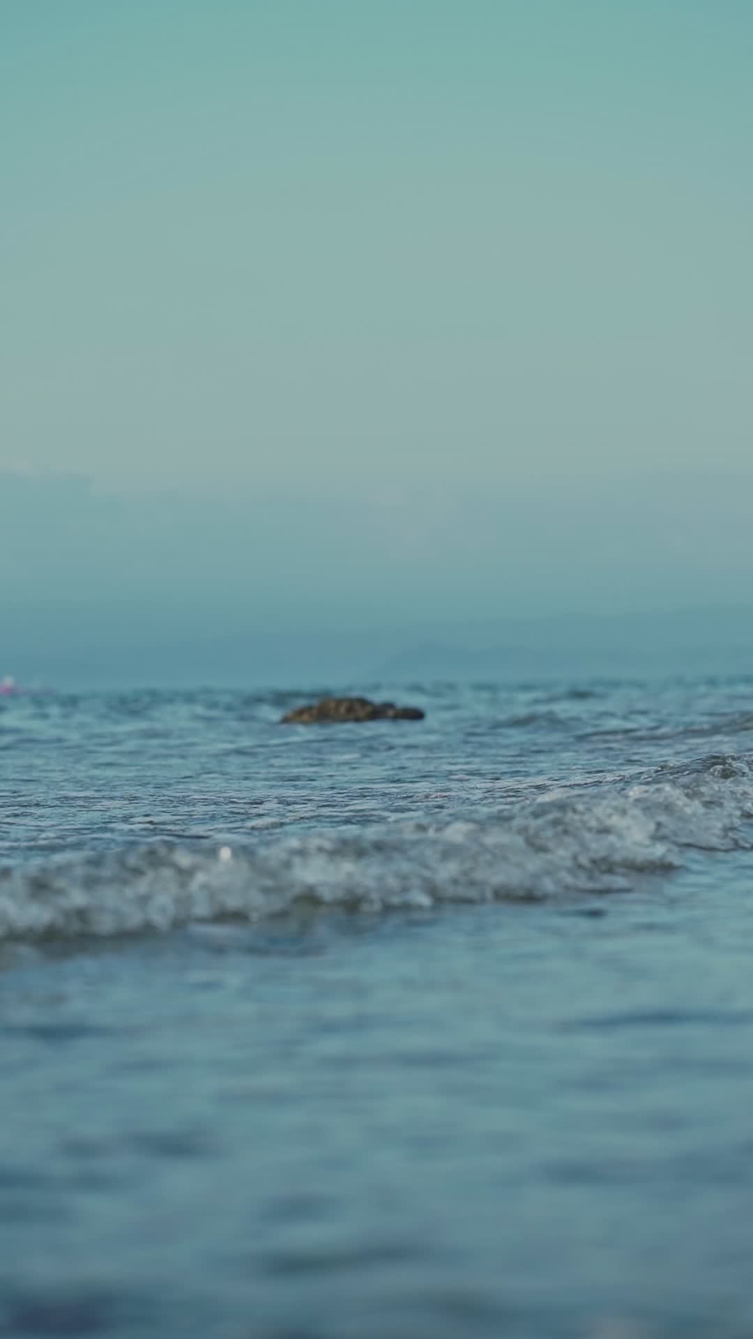 Tranquil Ocean Waves Gently Crashing at Shore Free Stock Video Footage ...