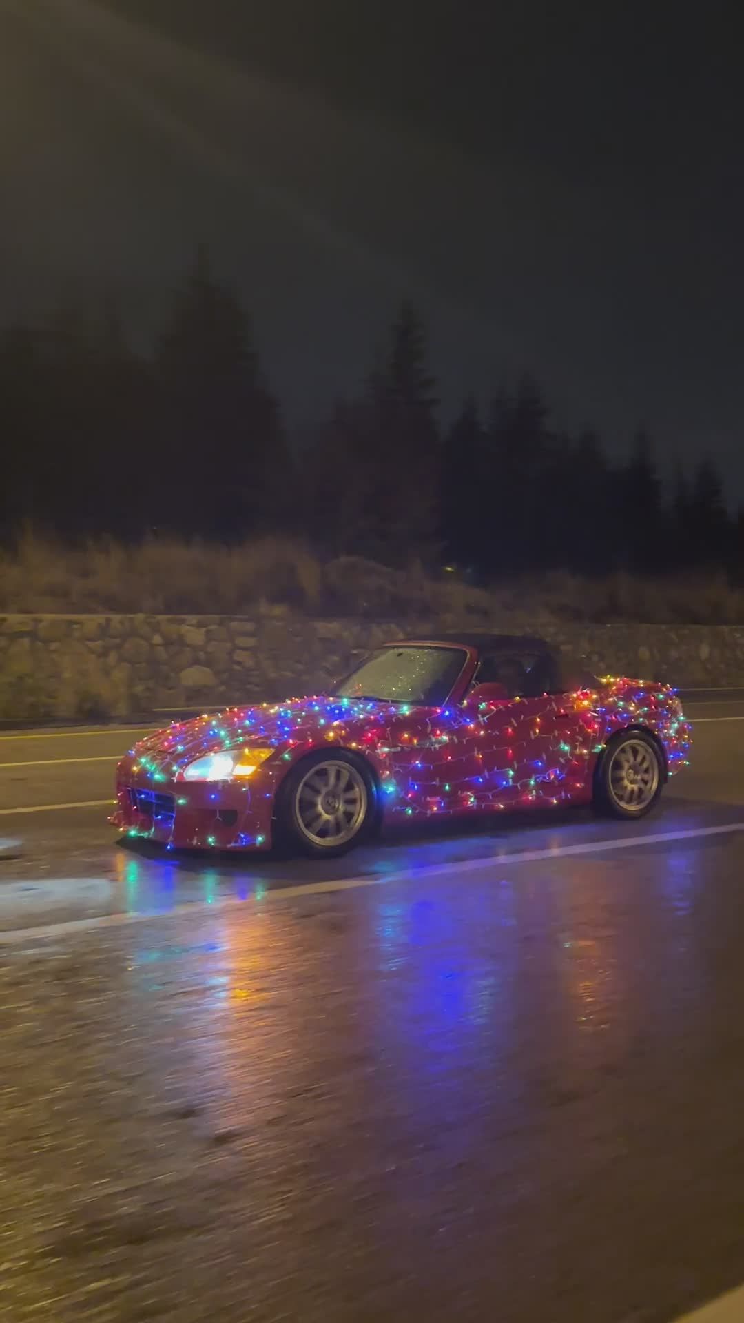 Festively Decorated Car Driving at Night Free Stock Video Footage ...