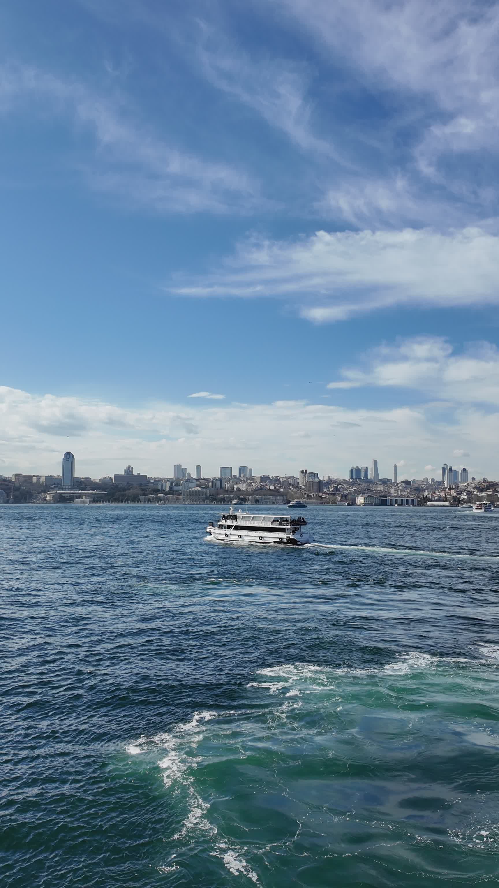 Scenic Ferry Ride on the Bosphorus Strait Free Stock Video Footage ...