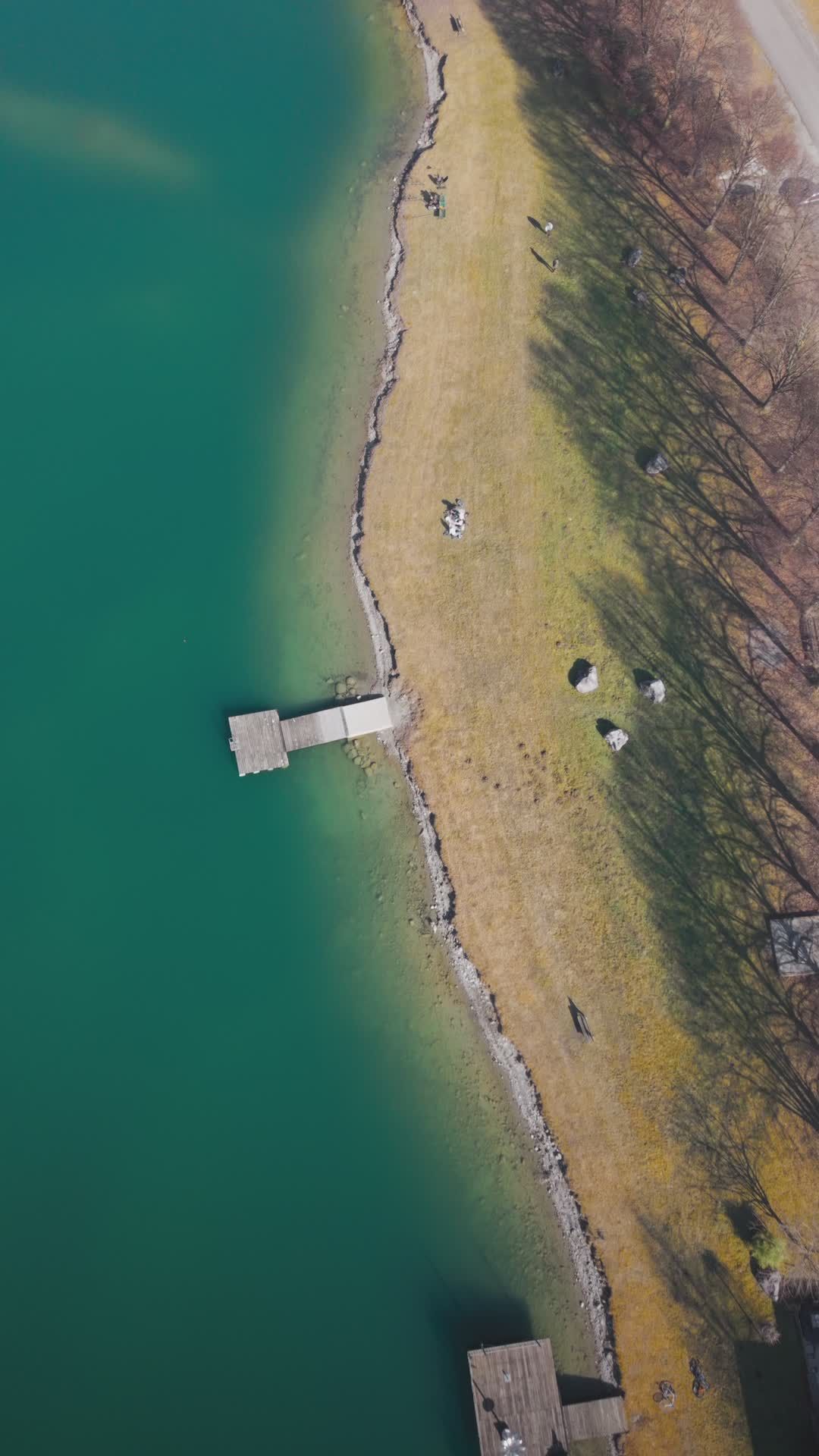 Aerial View of Peaceful Lake Dock Retreat Free Stock Video Footage ...