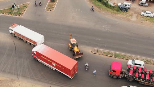 Footage Of The Truck Crossing The Road