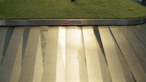 An Empty Conveyor Belt In Operation