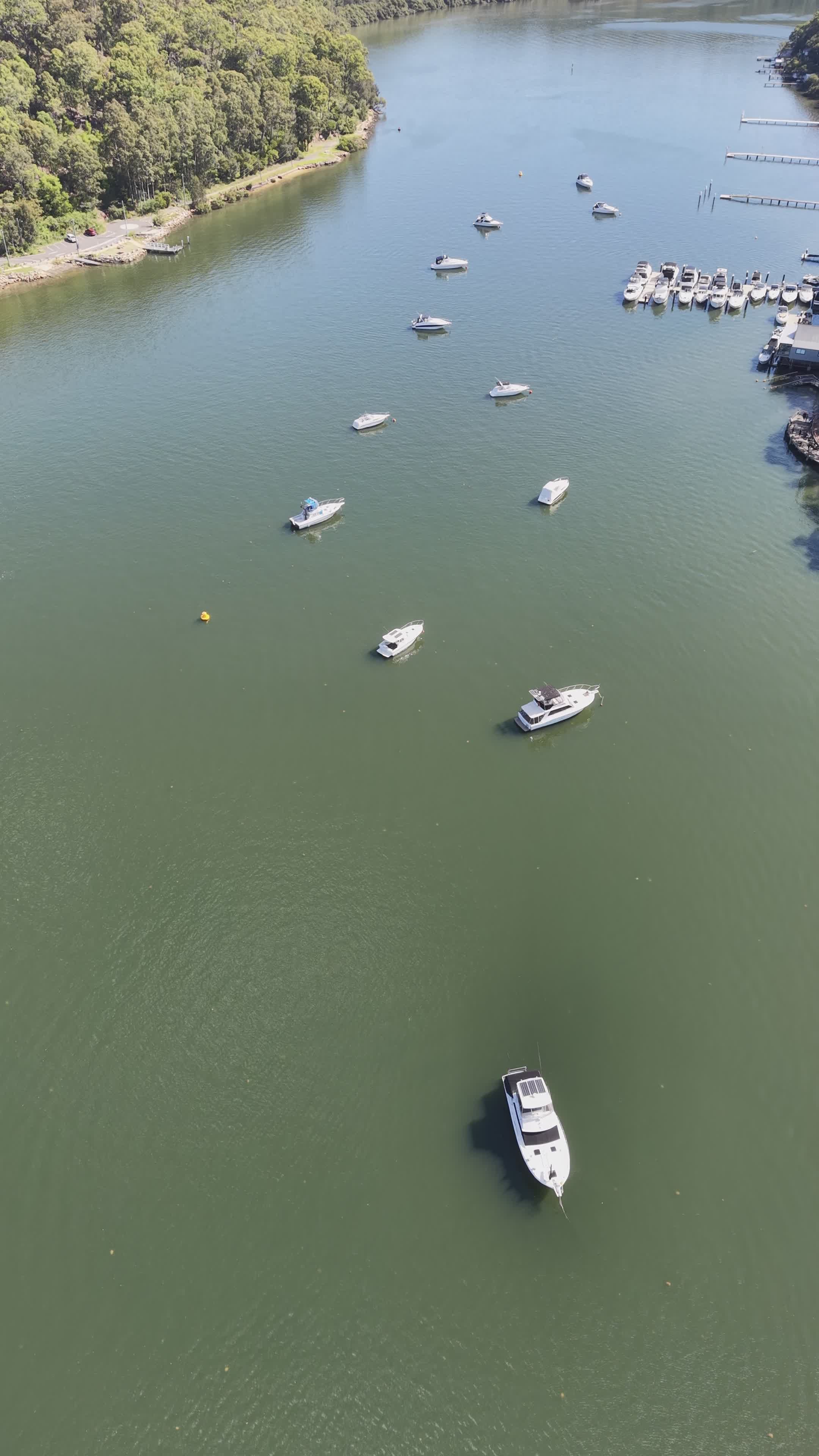 Aerial View of Boats on Serene River Free Stock Video Footage, Royalty ...