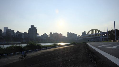 Vista Do Pôr Do Sol Sobre O Horizonte Da Cidade