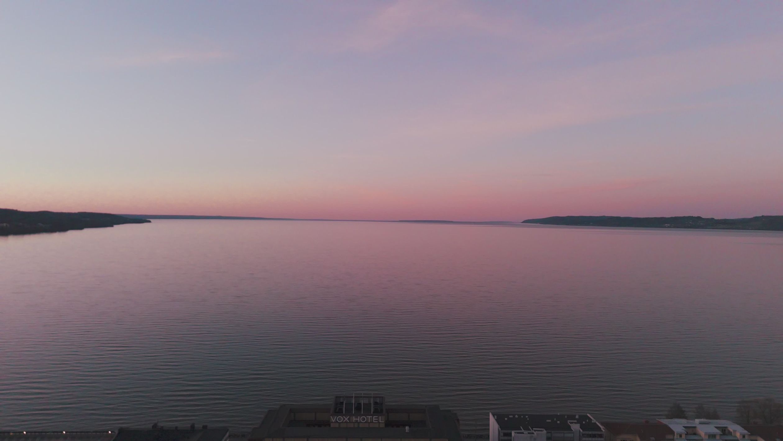 Stunning Aerial View of a Serene Lake at Twilight Free Stock Video ...