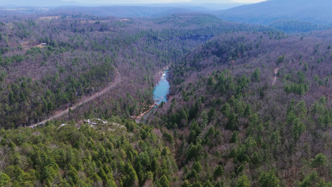 Serene Aerial of Lush Forest and River Free Stock Video Footage ...