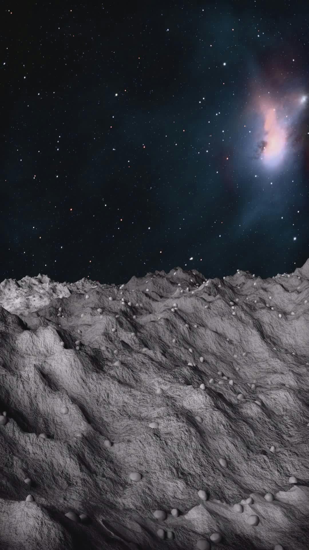 lunar surface and starry night sky visual 37029016