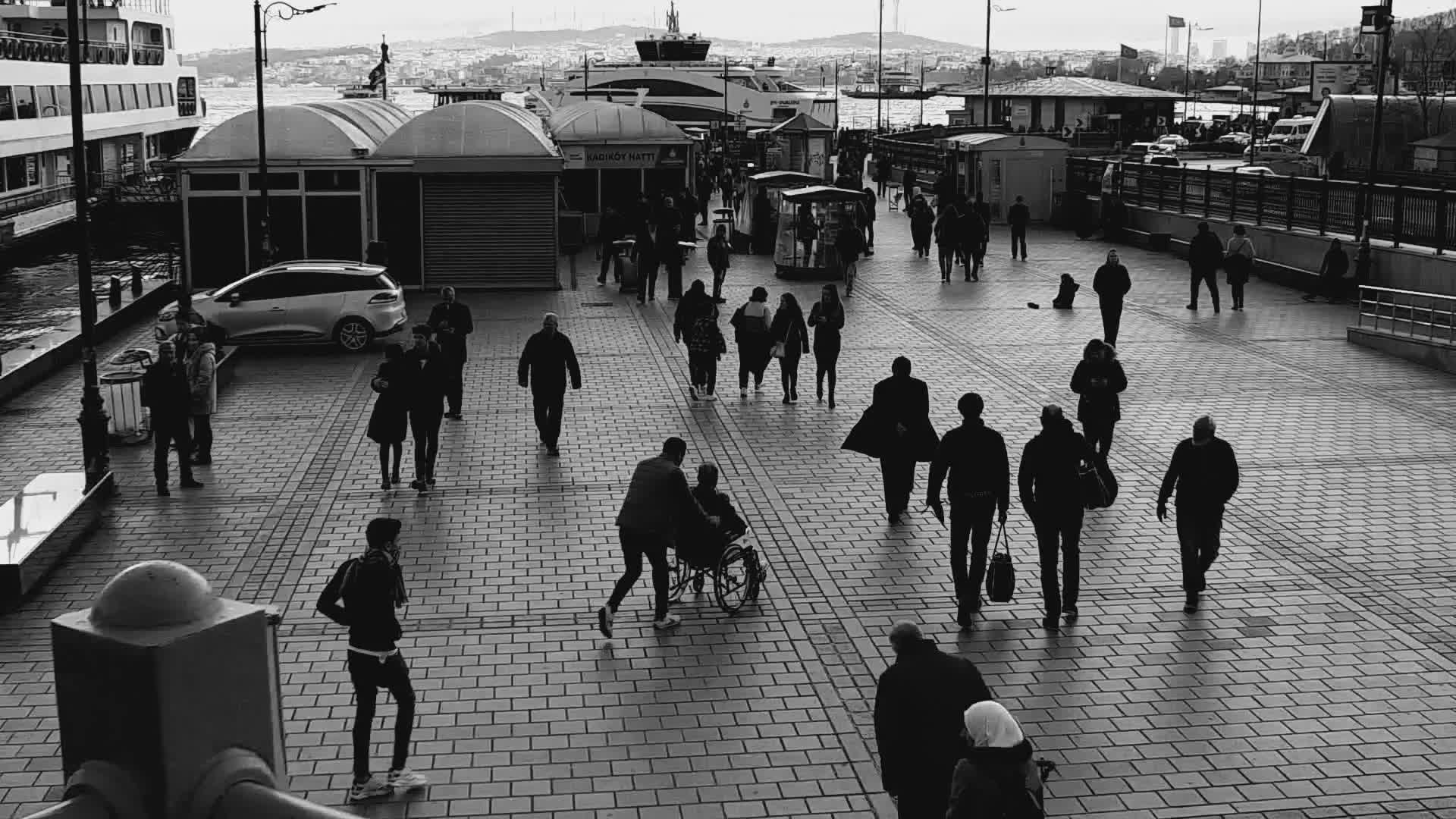 black and white urban street scene with pedestrians 37036976 — free pexels stock footage