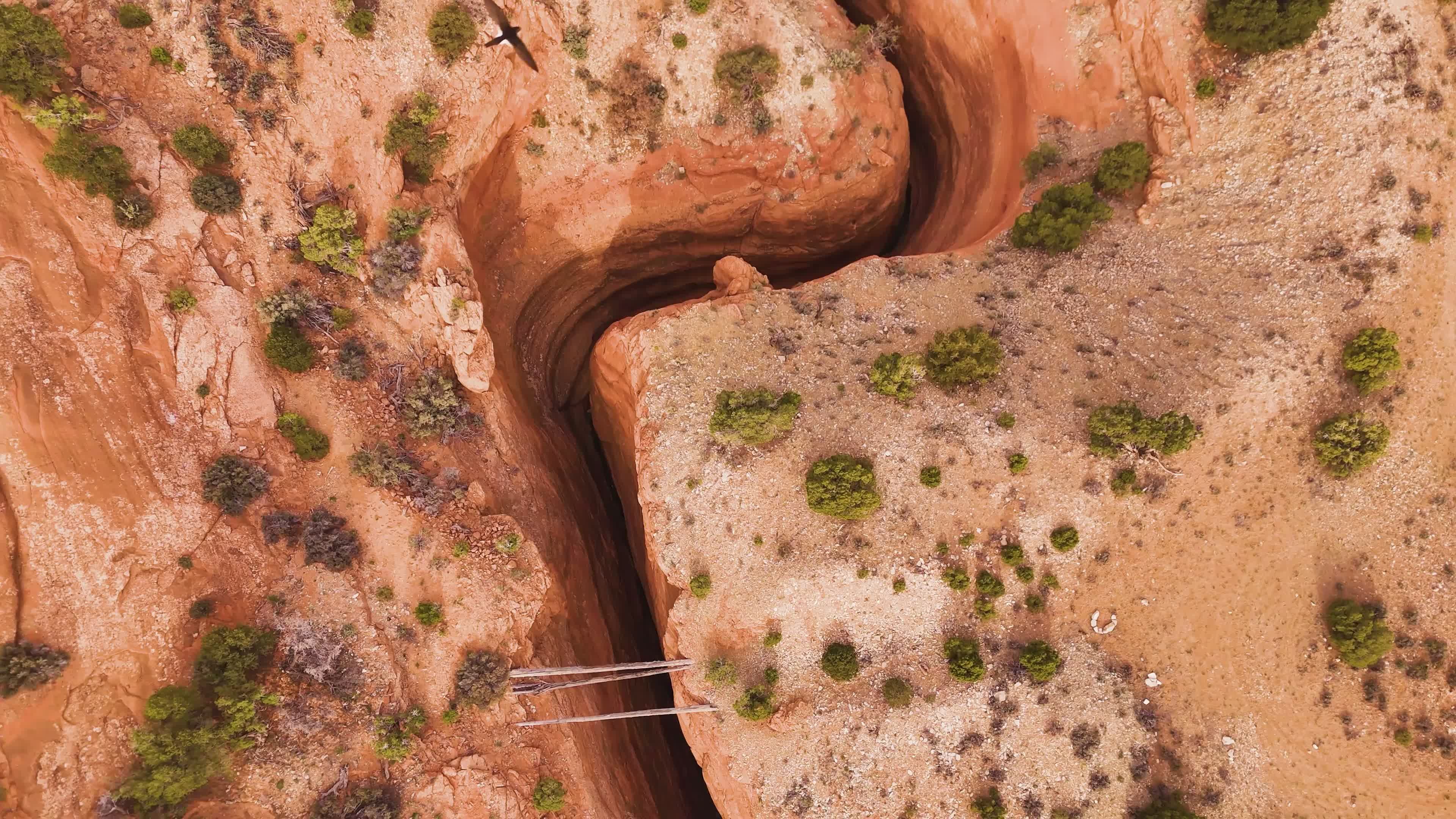Stunning Aerial View of Utah Slot Canyon Free Stock Video Footage ...