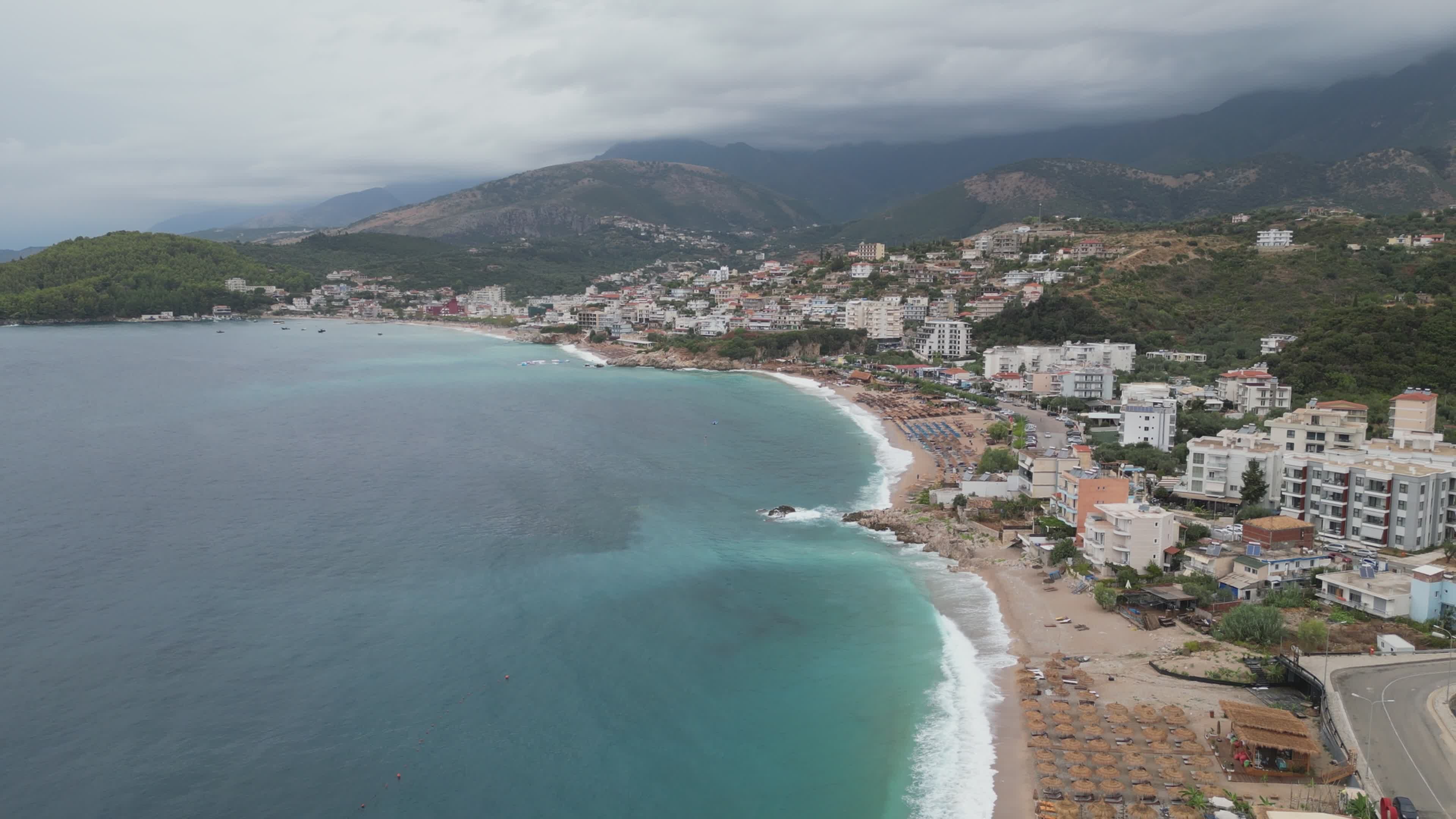 Stunning Aerial View of Scenic Coastal Town Free Stock Video Footage ...