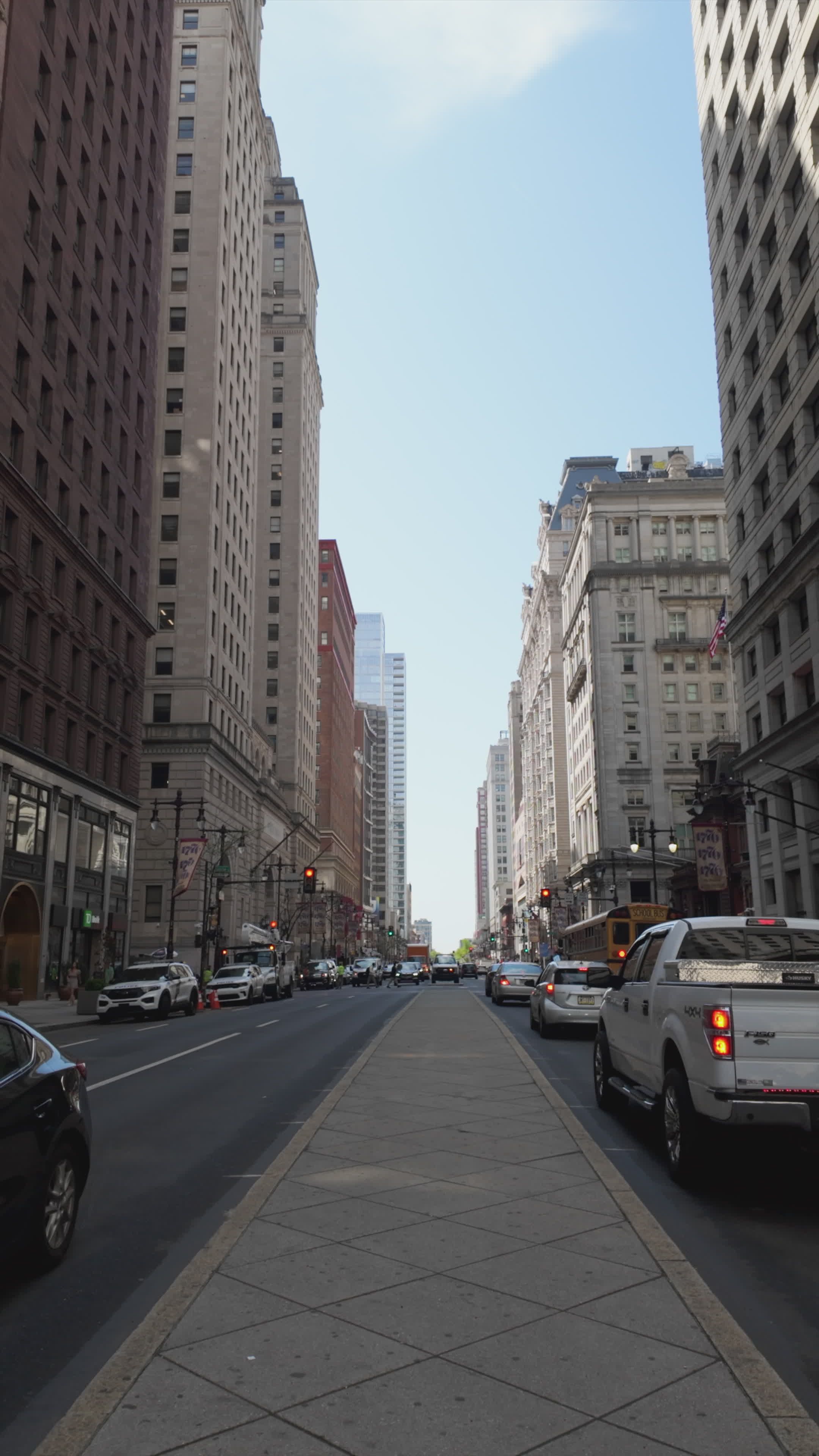 Downtown Philadelphia High-Rise Street View Free Stock Video Footage ...