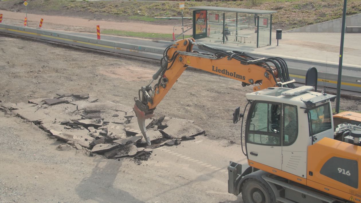 Excavator Breaking Ground at Construction Site Free Stock Video Footage ...