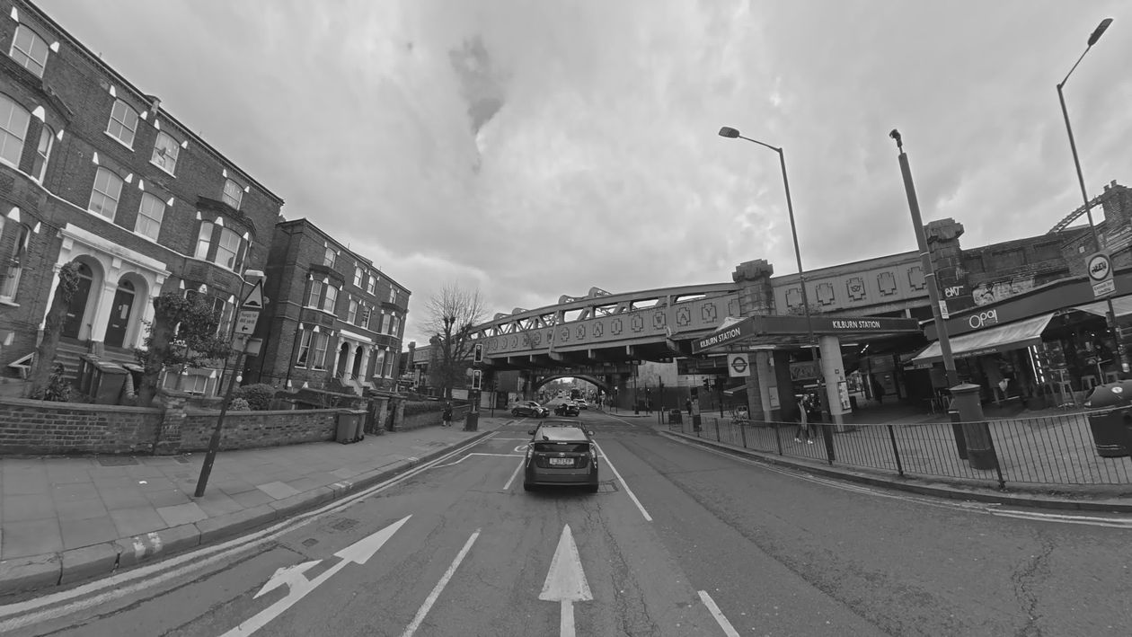 Urban Street View of Busy City Intersection Free Stock Video Footage ...
