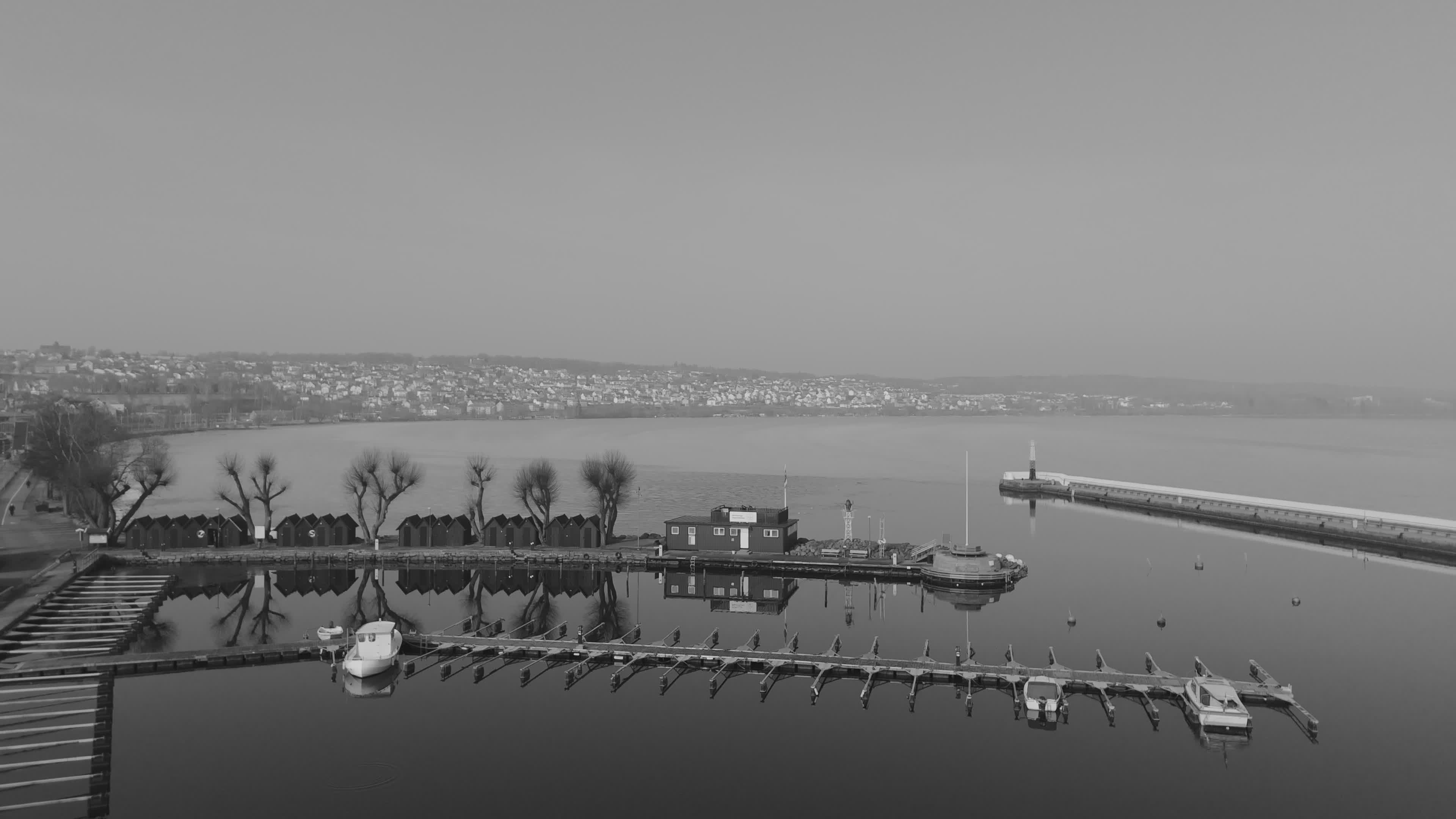 Scenic Aerial View of Coastal Harbor Free Stock Video Footage, Royalty ...