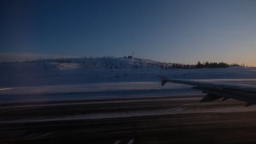 The Flops On The Wing Of An Airplane During Take Off