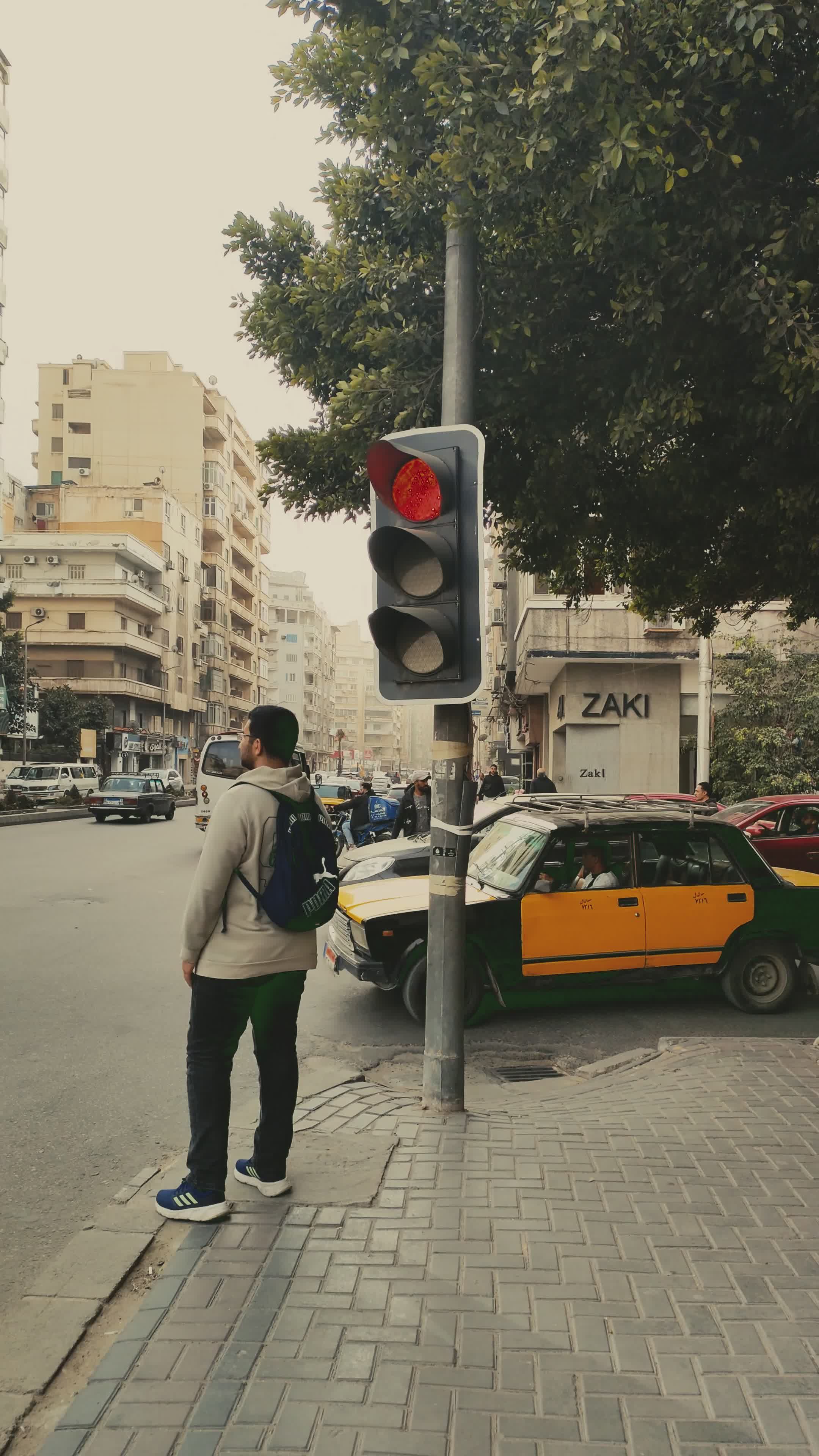 Urban Traffic Scene with Pedestrian and Cars Free Stock Video Footage ...
