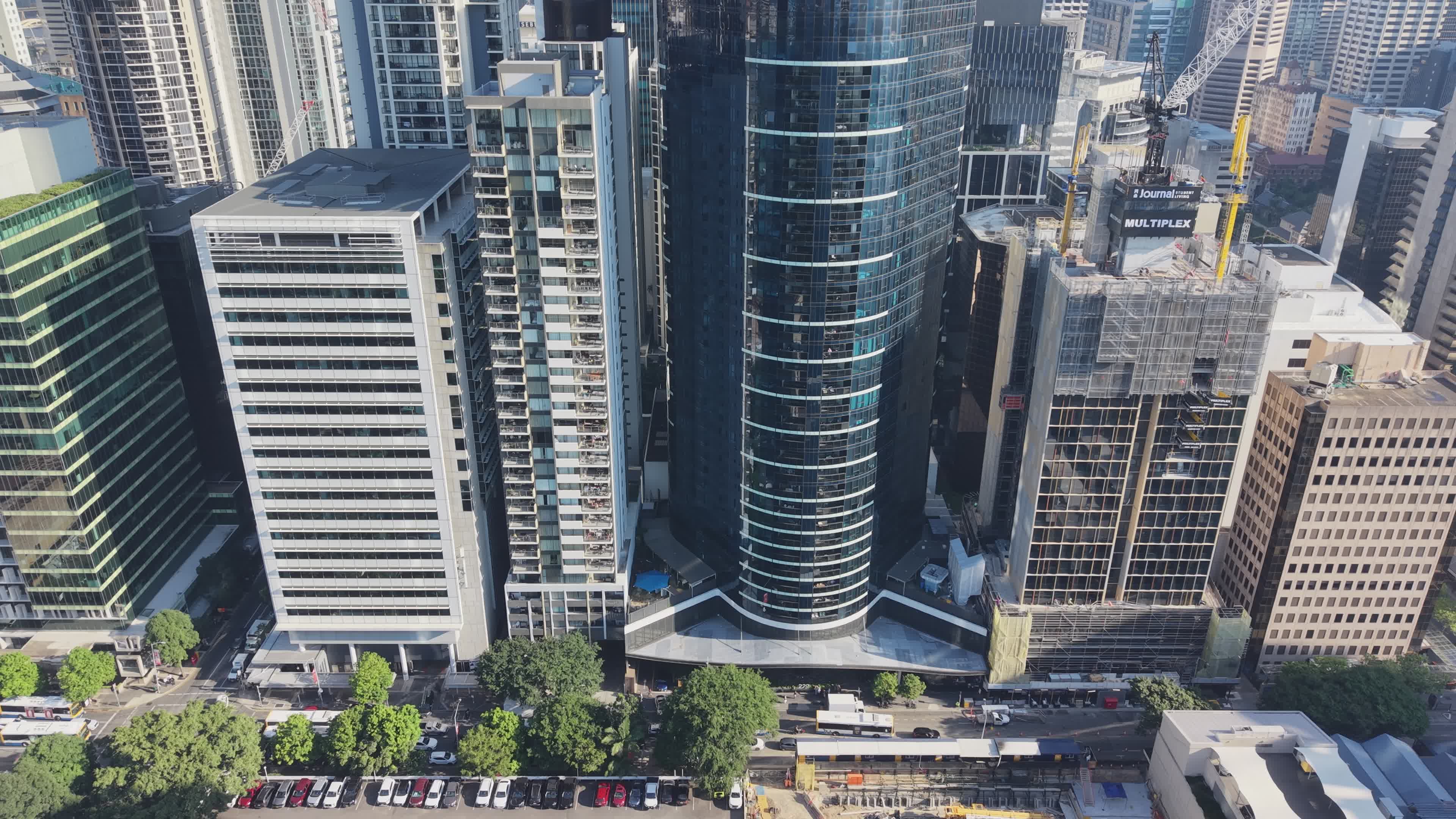 Aerial View of Modern Urban Skyscrapers Free Stock Video Footage ...