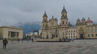 historic plaza bolivar in bogota colombia