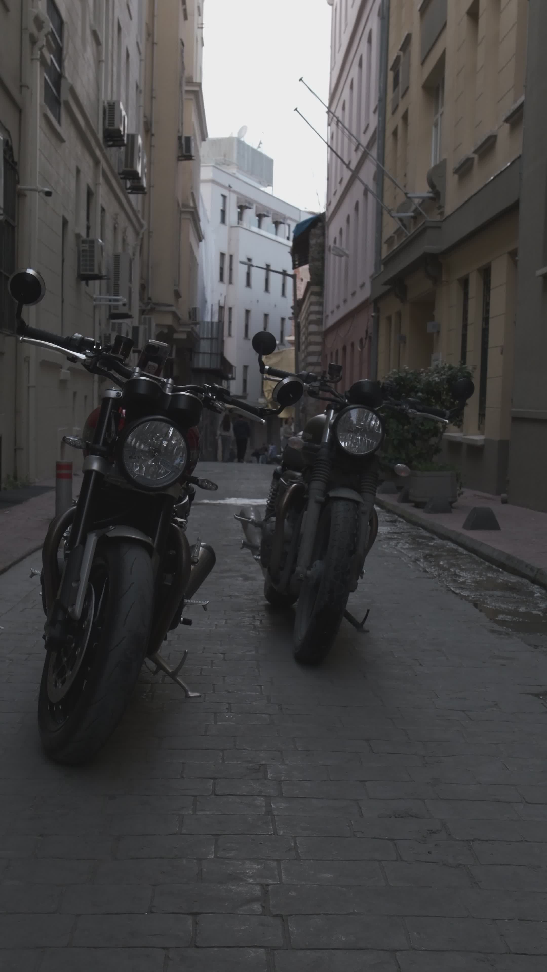 Urban Motorcycle Ride in Narrow Alleyway Free Stock Video Footage ...