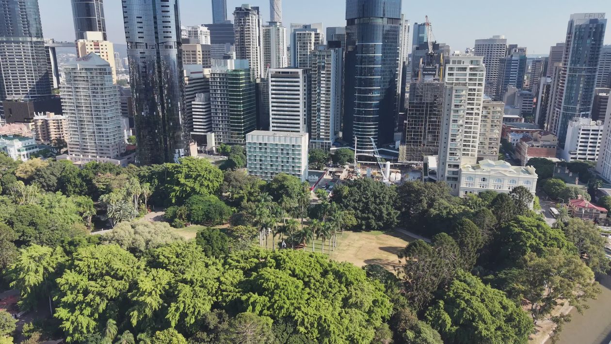 Aerial View of Urban Park and Skyscrapers Free Stock Video Footage ...