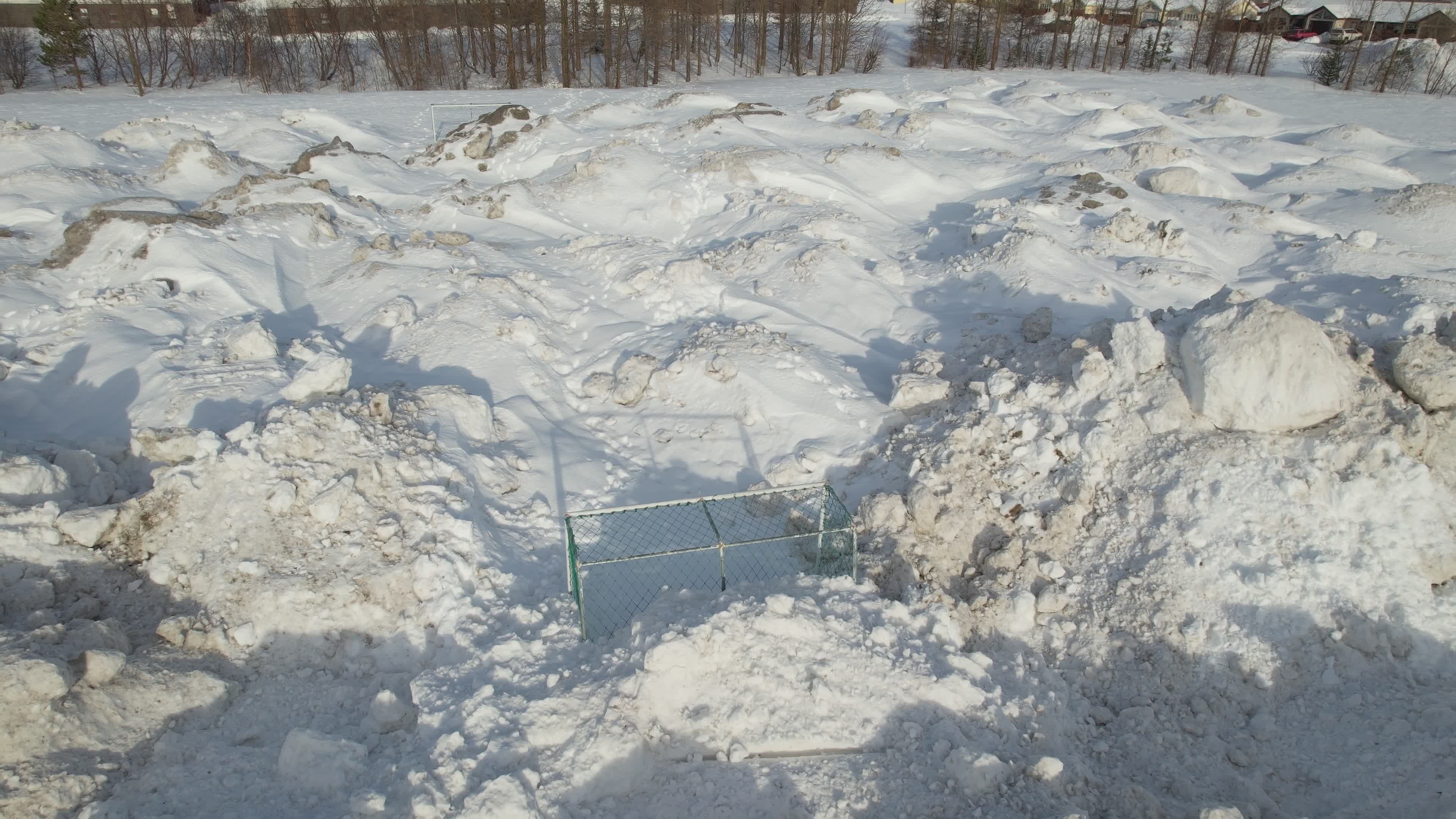 Snow-covered Football Field in Winter Free Stock Video Footage, Royalty ...