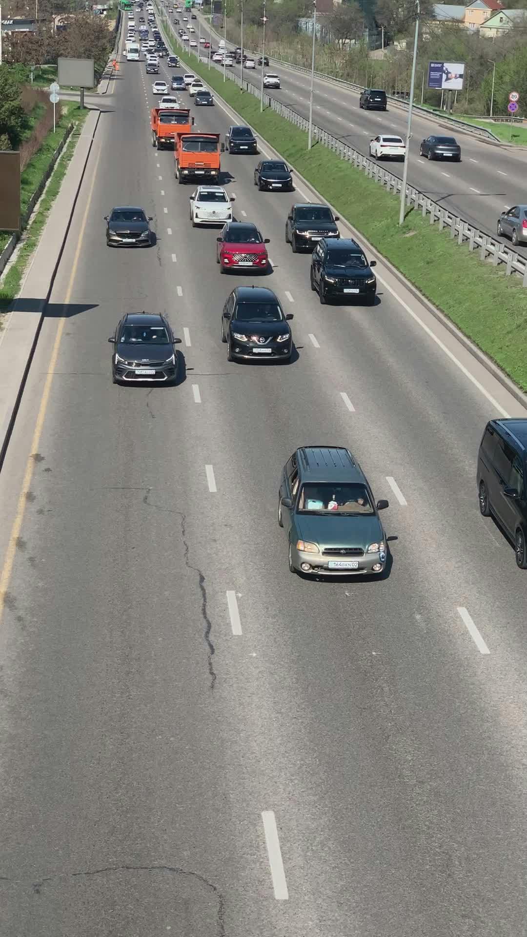 aerial view of busy urban highway traffic 37164324