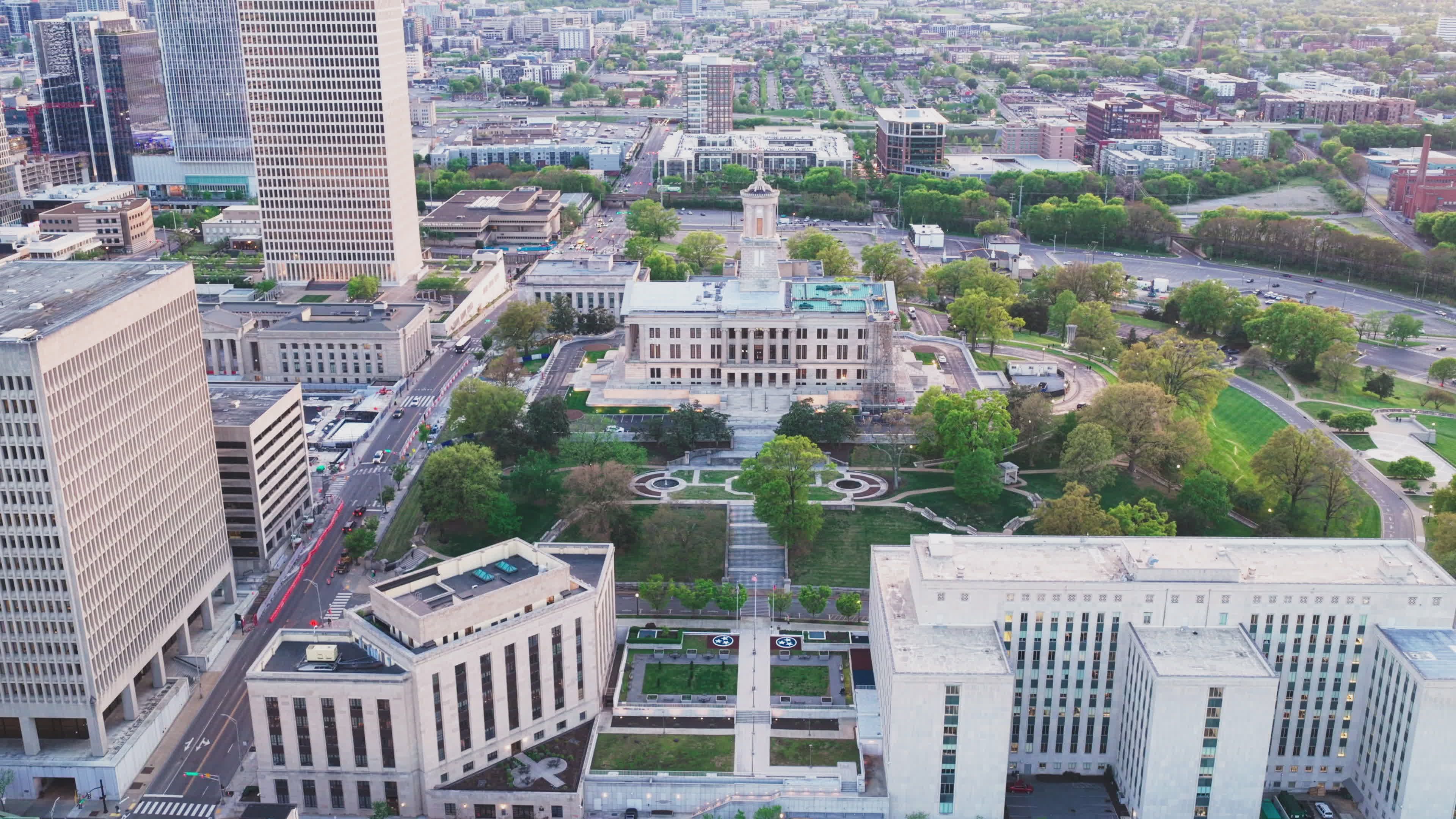 aerial view of nashville skyline with capitol 37165250 — free pexels stock footage