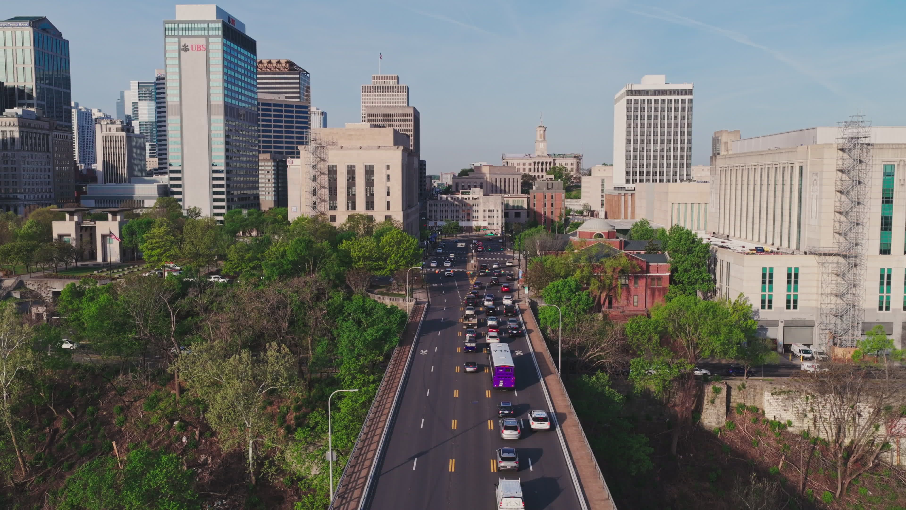 nashville cityscape with traffic daytime aerial view 37165260 — free pexels stock footage