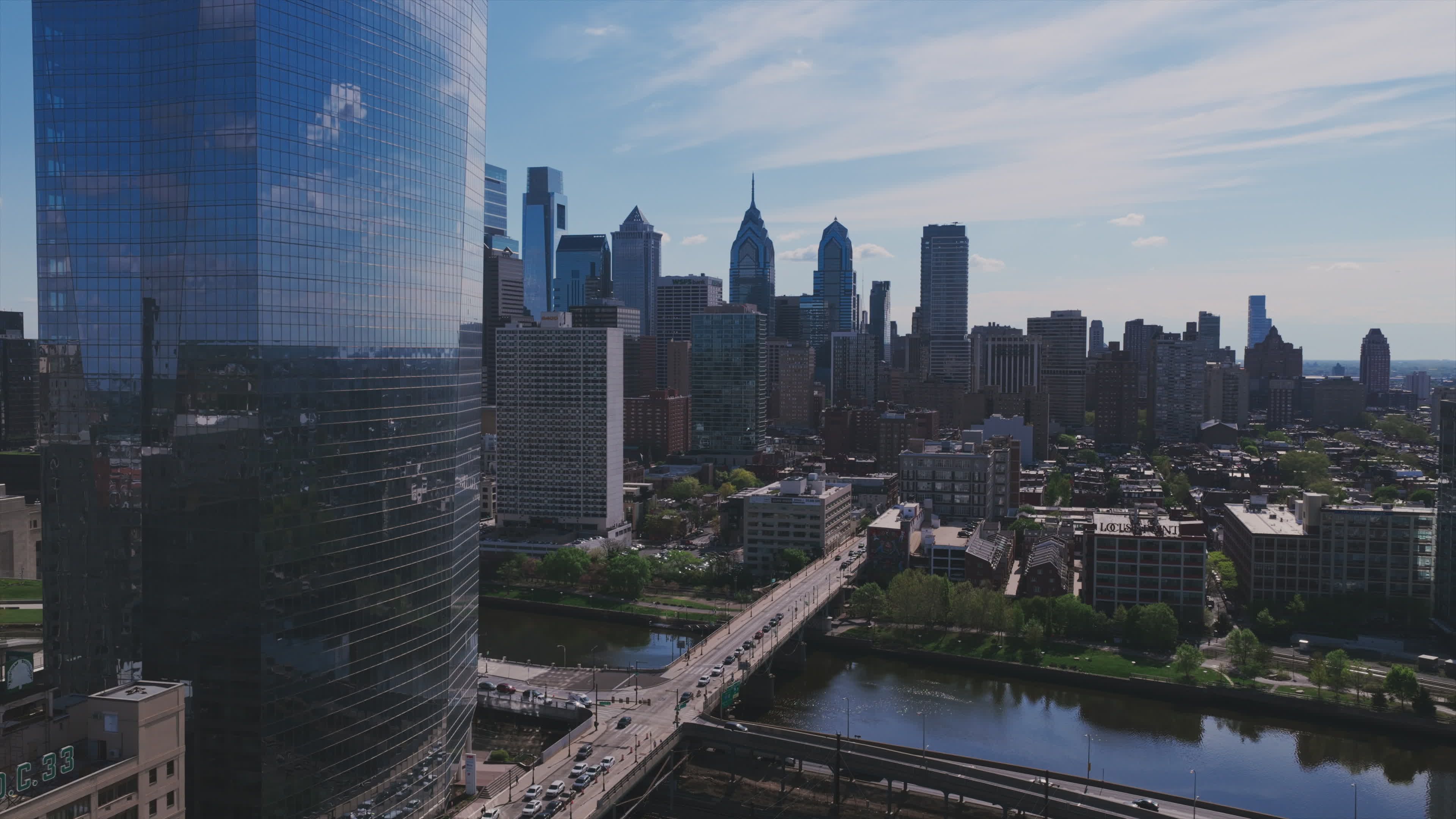 drone view of philadelphia skyline on a sunny day 37165772 — free pexels stock footage