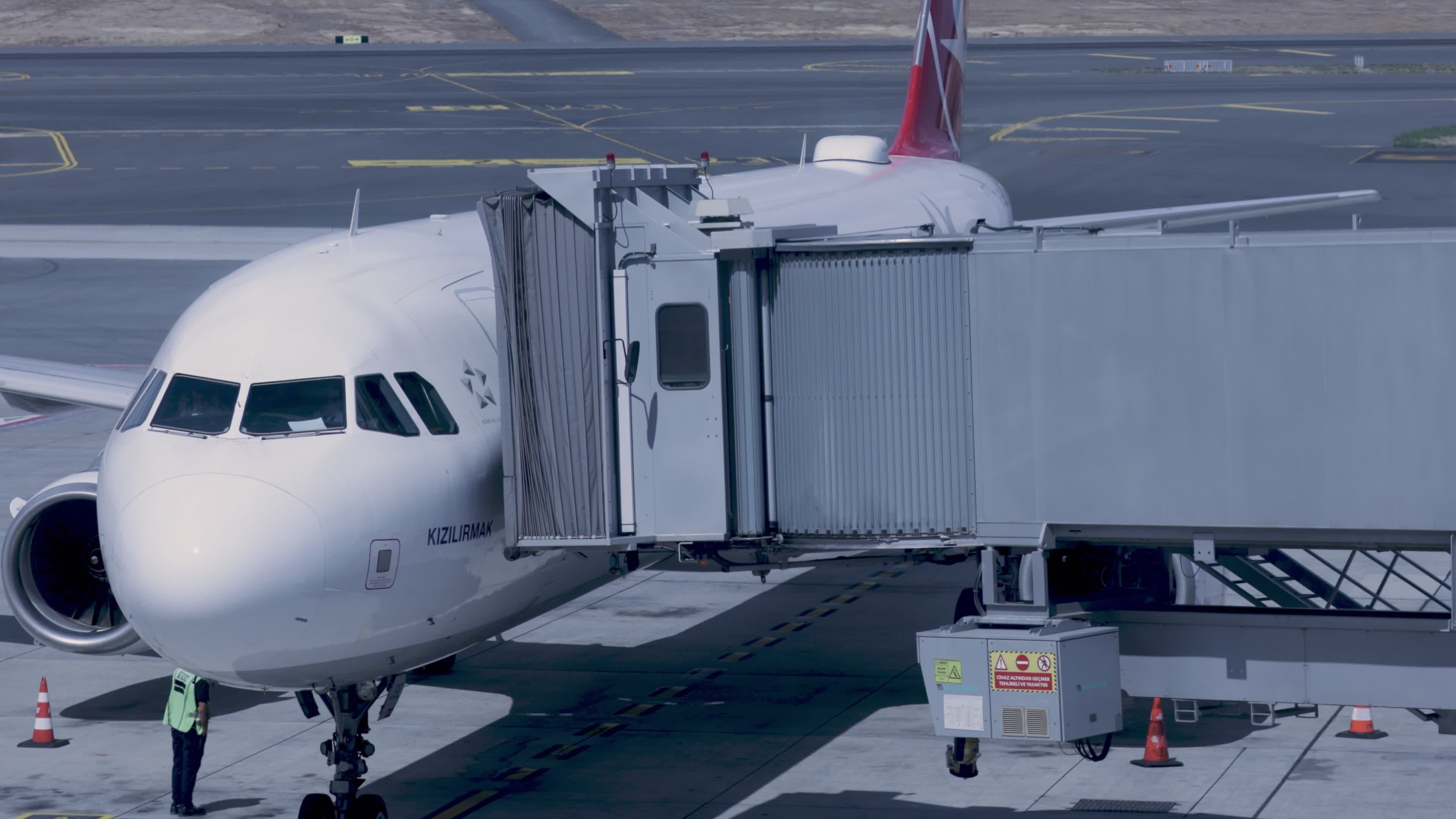 Airplane Boarding at Airport Terminal Free Stock Video Footage, Royalty ...