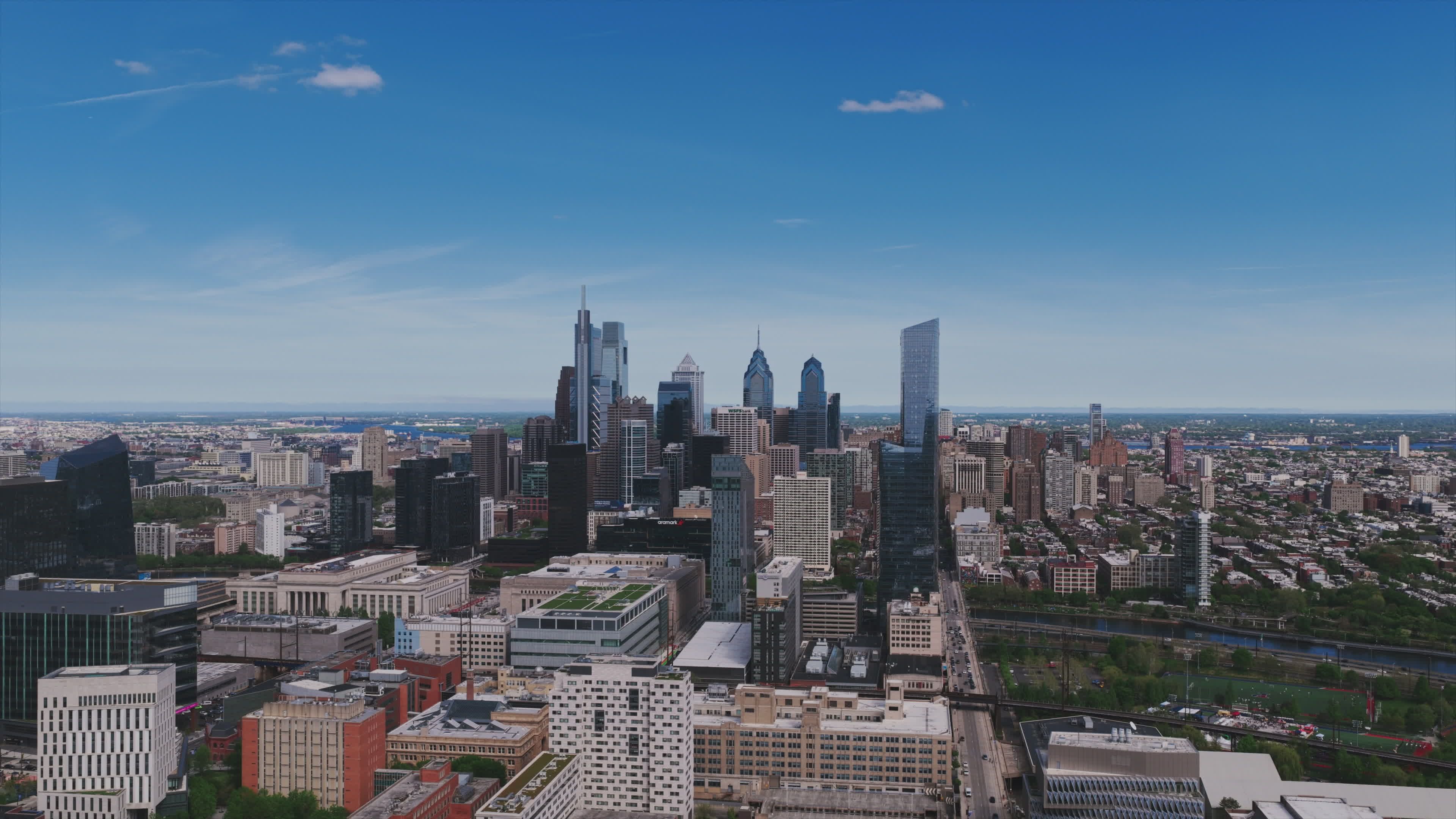 aerial view of philadelphia skyline 37178019 — free pexels stock footage