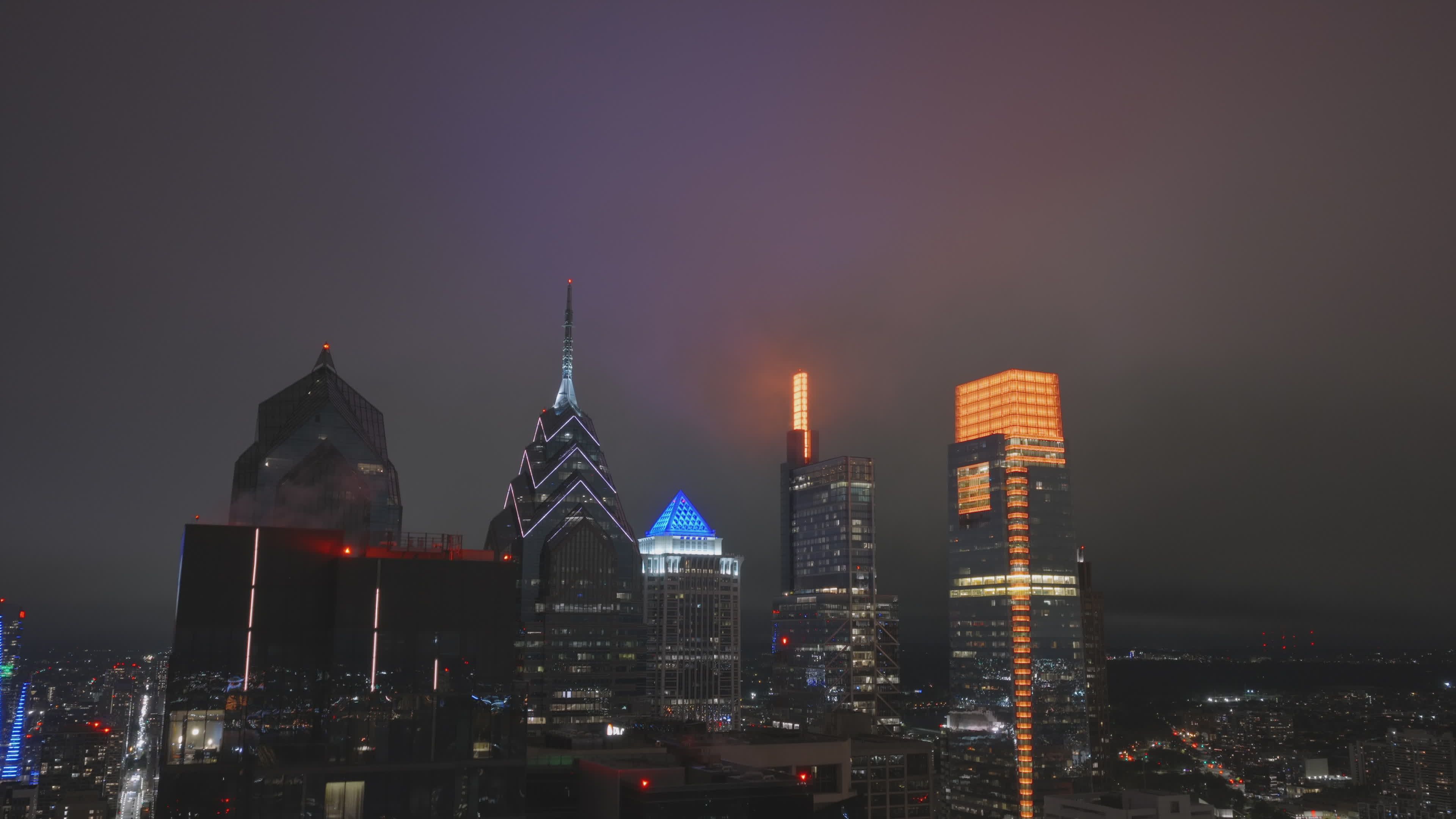 stunning night aerial drone view of philadelphia 37180739 — free pexels stock footage