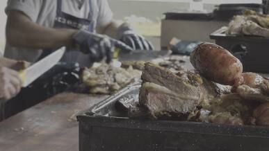 professional chef preparing gourmet barbecue