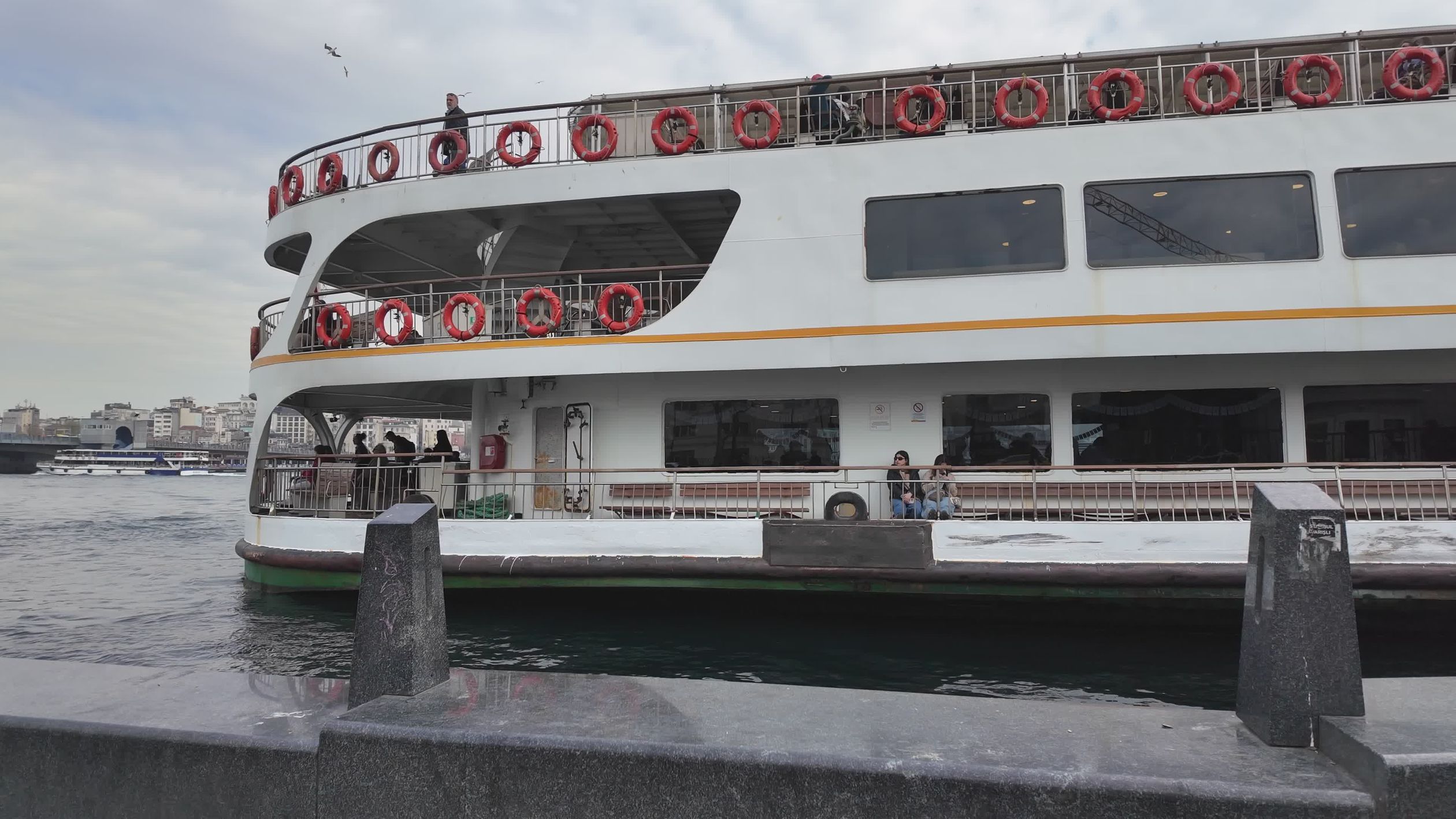 Passenger Ferry Docking at Urban Waterfront Free Stock Video Footage ...