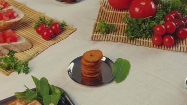 vibrant food arrangement with fresh ingredients