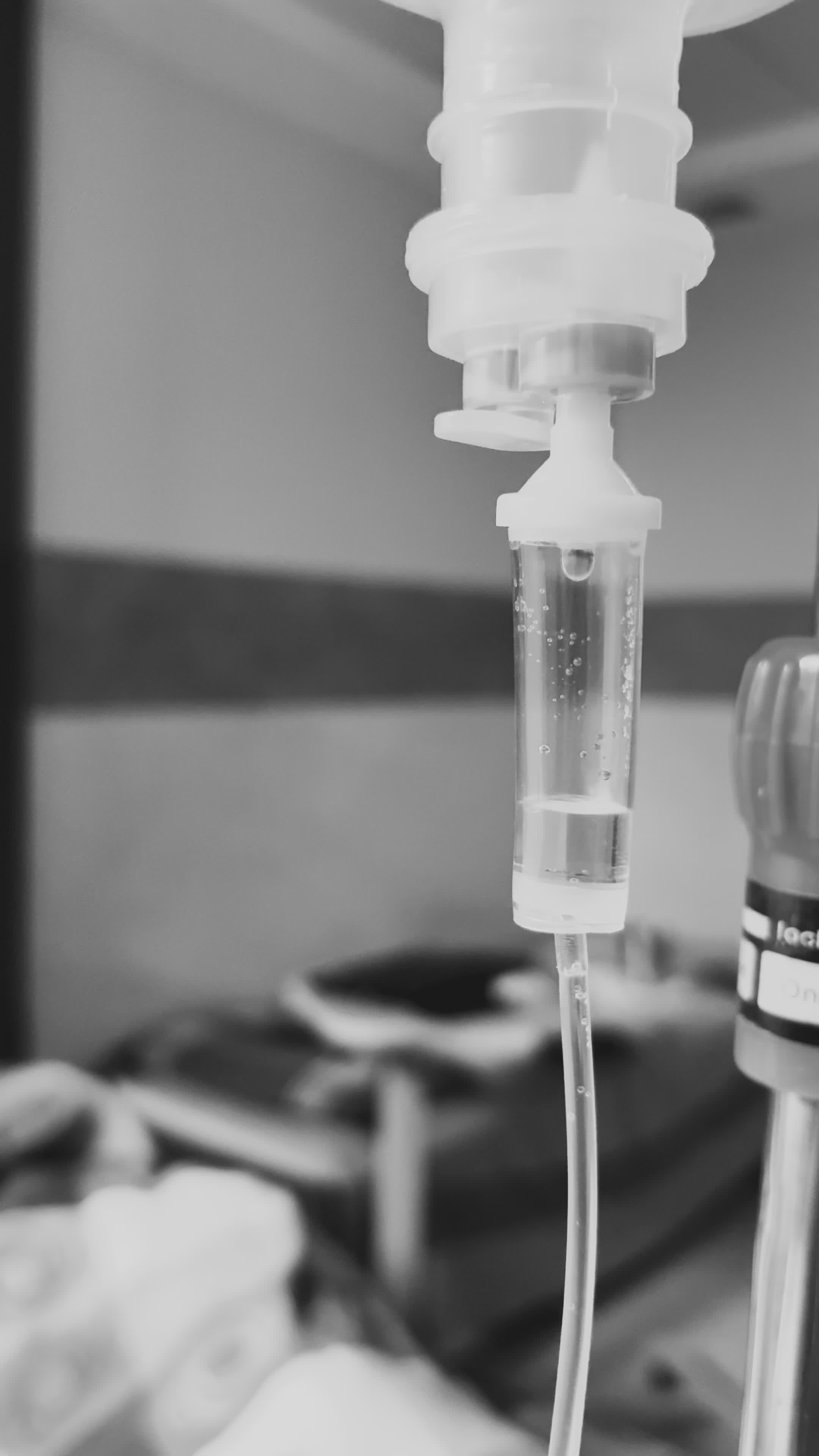 Close-Up of Hospital IV Drip in Monochrome Free Stock Video Footage ...