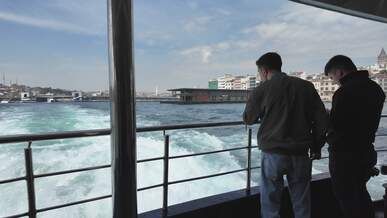 scenic view from passenger boat in istanbul