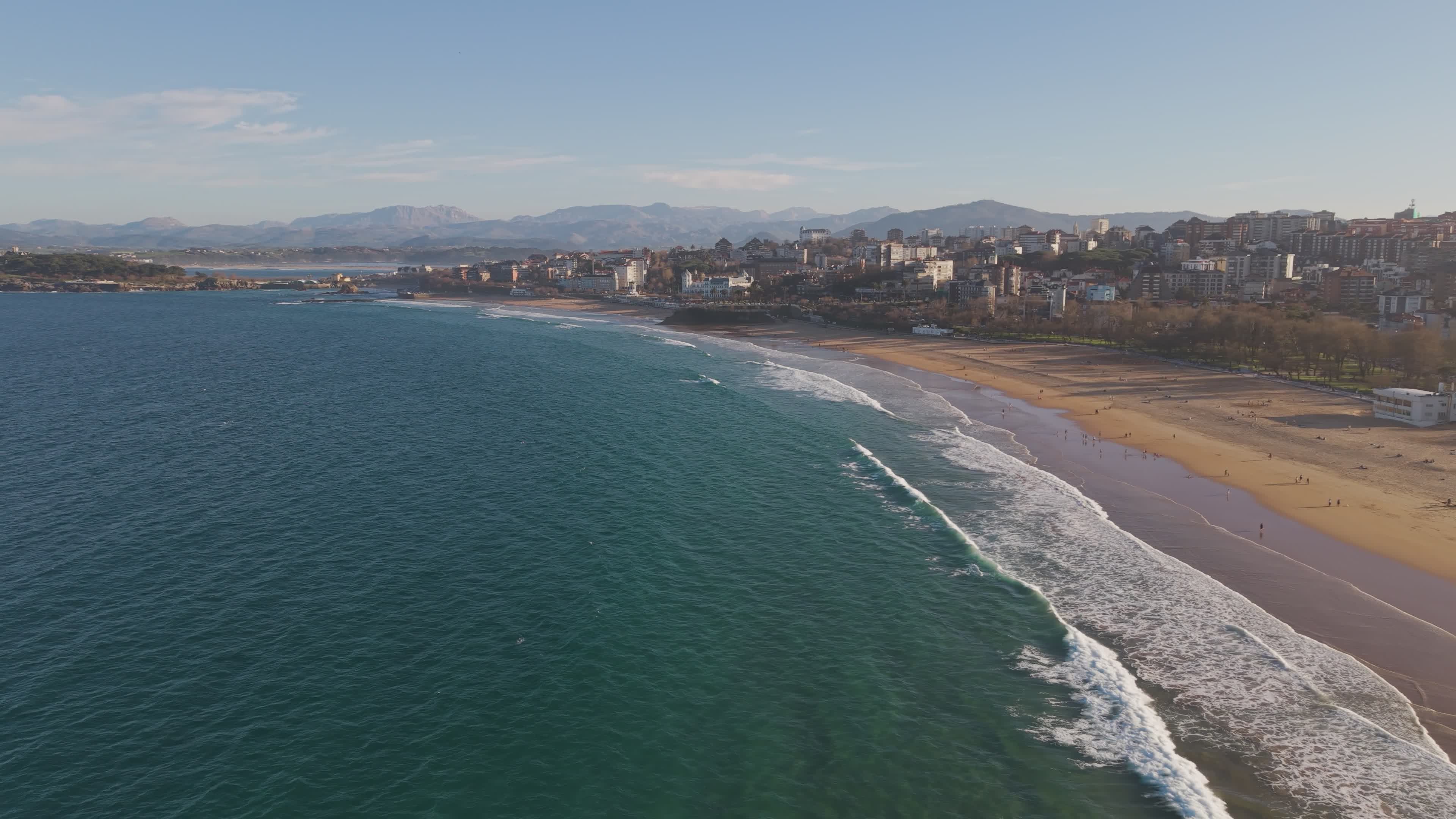 Aerial View of Coastal City Beachfront Free Stock Video Footage ...