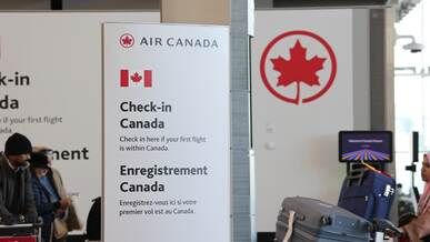 air canada check in area at airport terminal