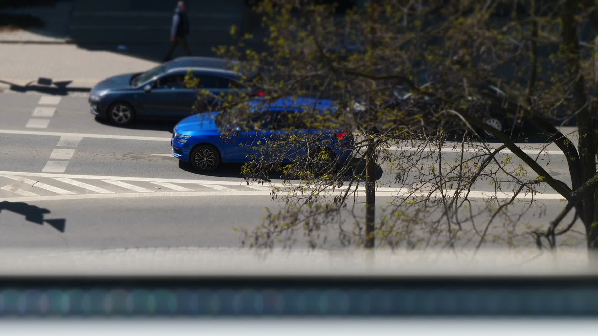 tilt shift urban traffic with motion blur 37251999