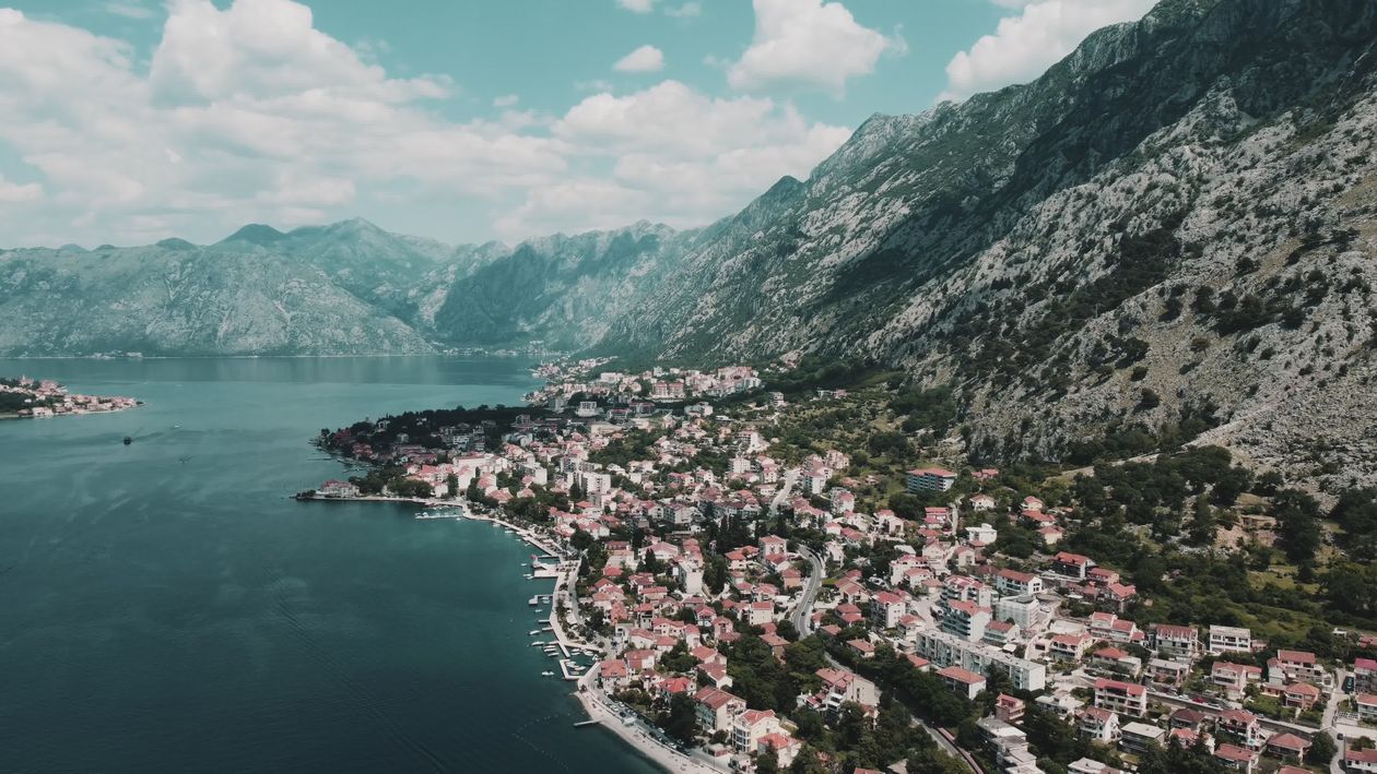 Aerial View of Scenic Coastal Town Free Stock Video Footage, Royalty ...