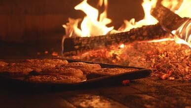 rustic baking in wood fired oven