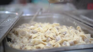 delicious traditional manti dumplings served