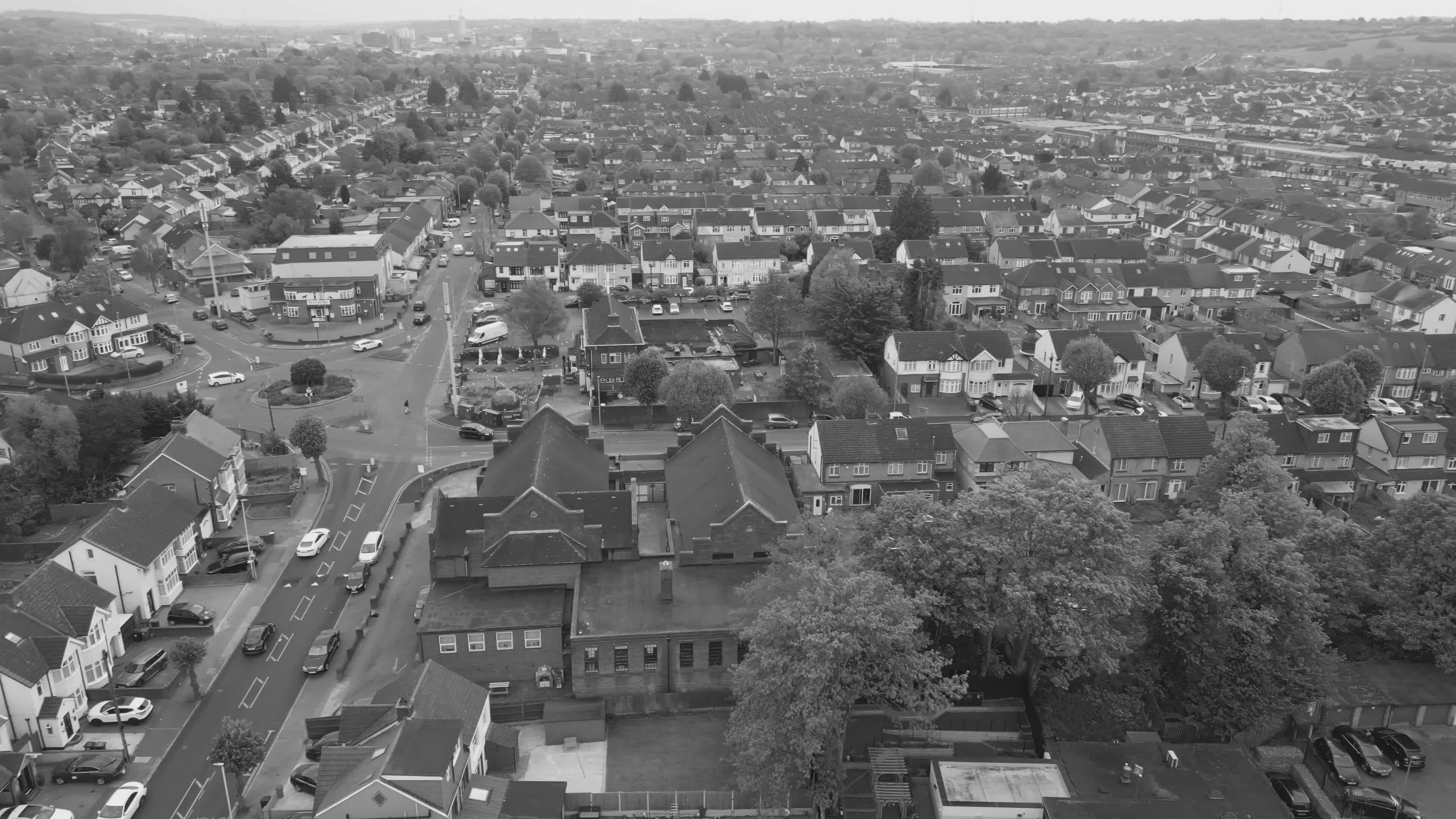aerial black and white urban cityscape 37300151