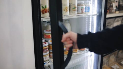 Variety of Products Inside a Refrigerator