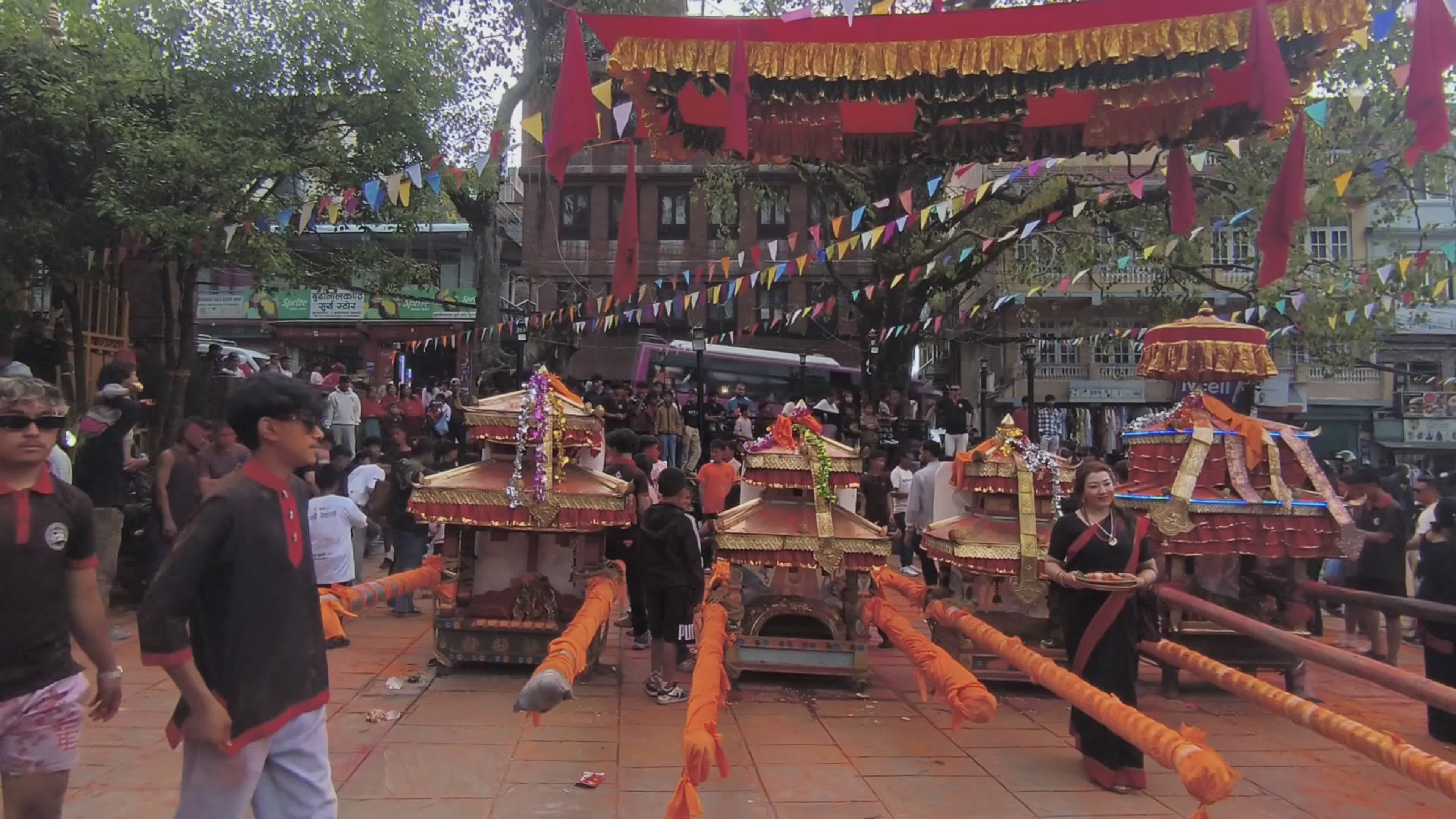 Vibrant Sindhur Jatra Festival in Nepal Free Stock Video Footage ...