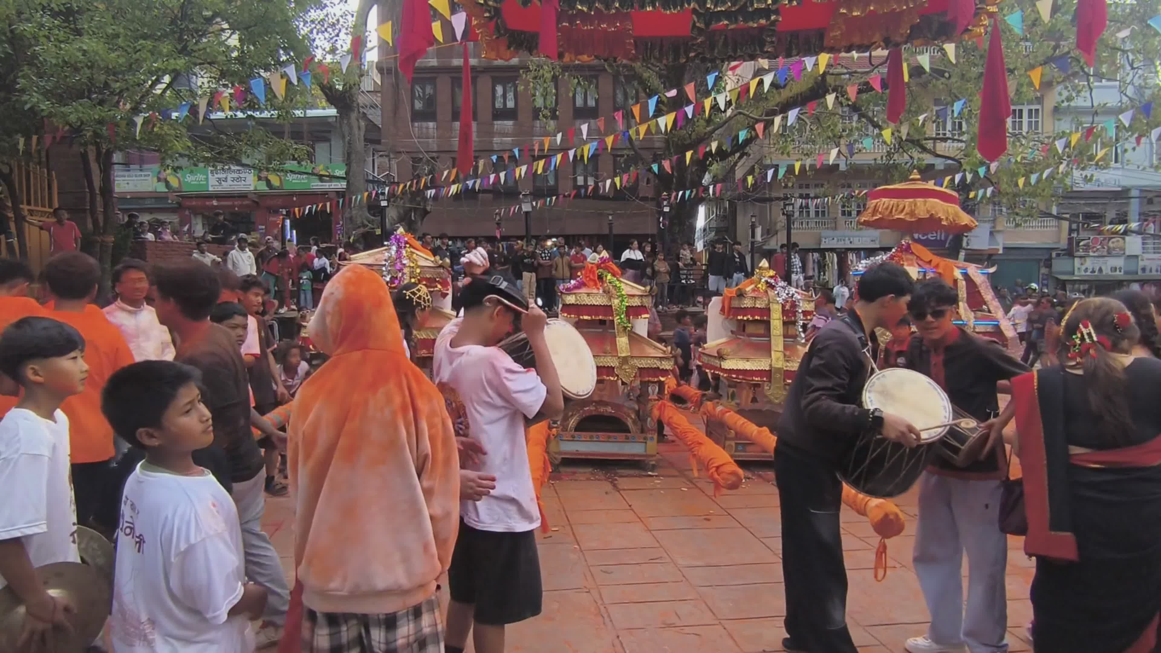 Vibrant Sindhur Jatra Festival Celebration in Nepal Free Stock Video ...