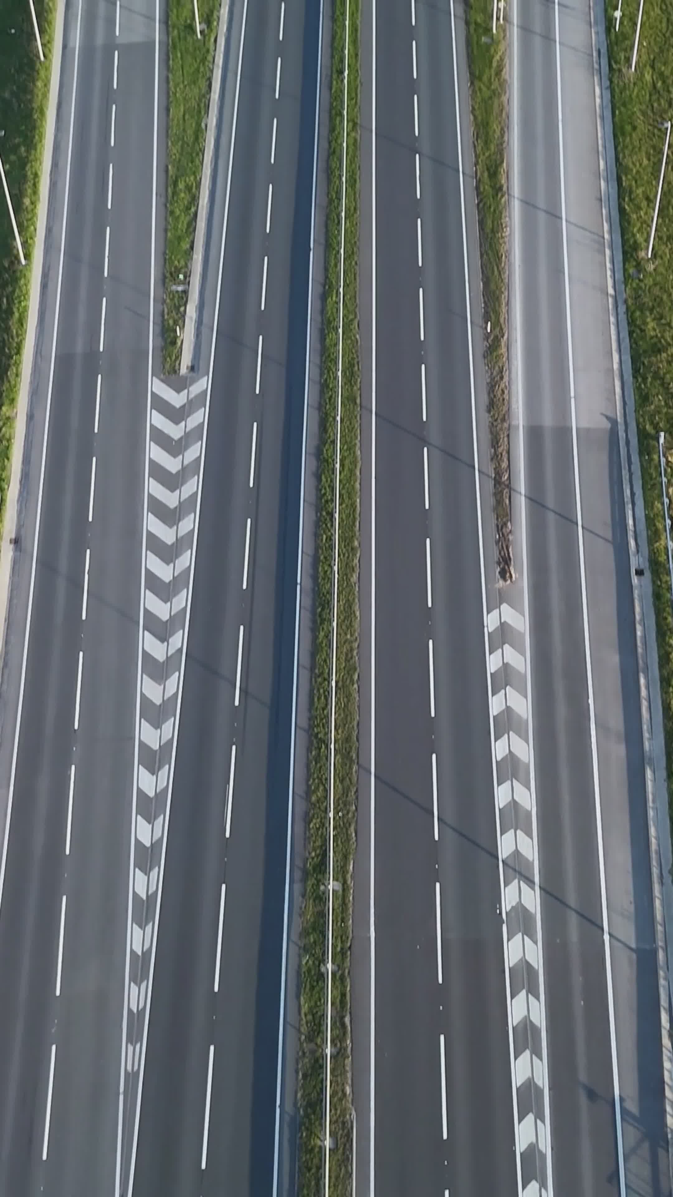 Aerial View of an Empty Highway Intersection Free Stock Video Footage ...