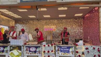 turkish ice cream vendors performers in festival