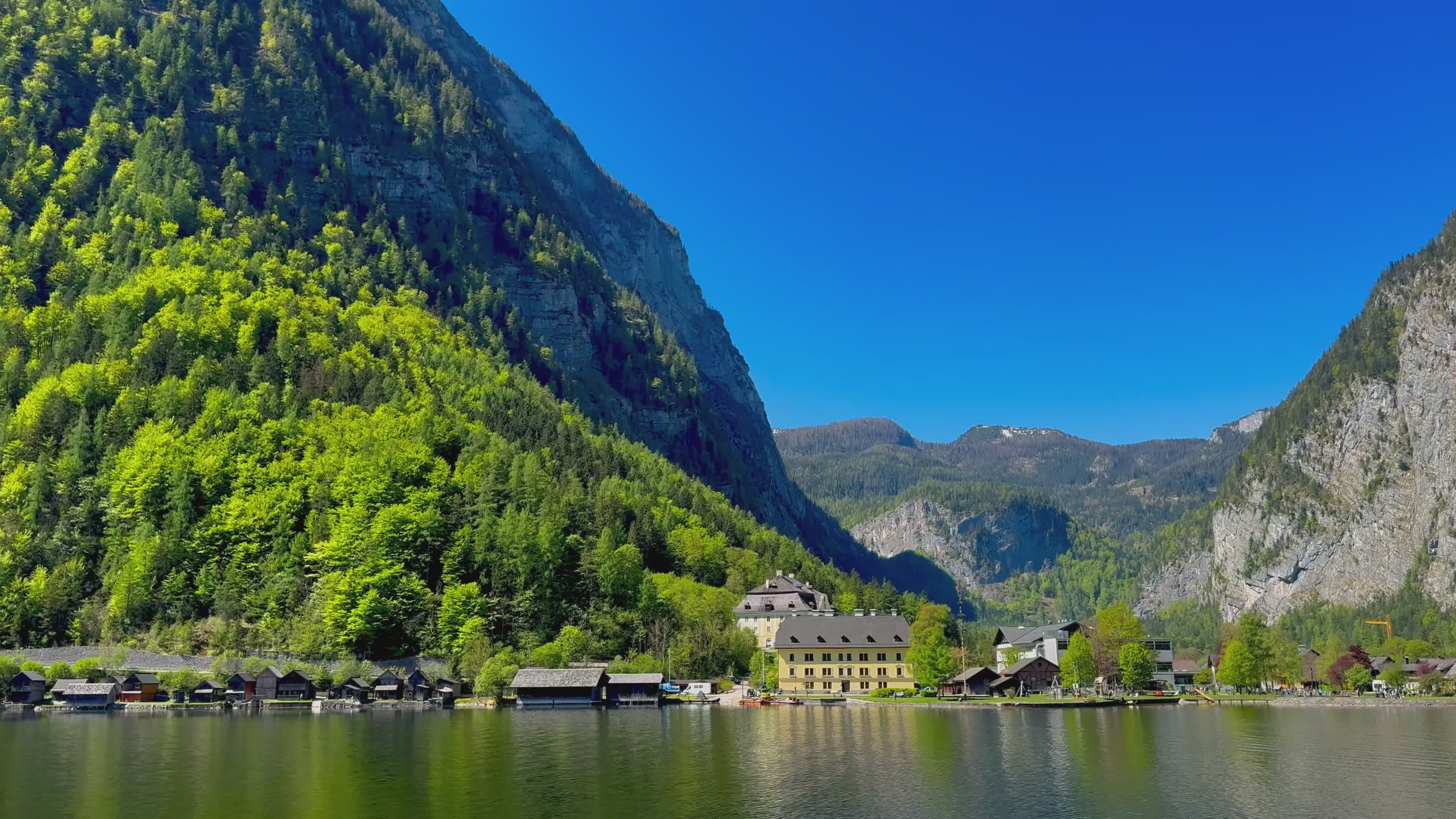 Scenic View of Hallstatt in Spring Free Stock Video Footage, Royalty ...
